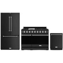 Gordon Ramsay by Thor Kitchen 3-Piece Appliance Package - 48-Inch Propane Gas Range, Double Oven, 36-Inch Refrigerator, and Dishwasher in Black with Stainless Steel Trim