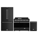 Gordon Ramsay by Thor Kitchen 3-Piece Appliance Package - 48-Inch Gas Range with Double Oven, 36-Inch Refrigerator, and Dishwasher in Black with Stainless Steel Trim