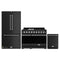 Gordon Ramsay by Thor Kitchen 3-Piece Appliance Package - 48-Inch Propane Gas Range, Double Oven, 36-Inch Refrigerator, and Dishwasher in Black with Stainless Steel Trim