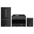 Gordon Ramsay by Thor Kitchen 3-Piece Appliance Package - 48-Inch Propane Gas Range, Double Oven, 36-Inch Refrigerator, and Dishwasher in Matte Black with Stainless Steel Trim