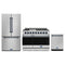 Gordon Ramsay by Thor Kitchen 3-Piece Appliance Package - 48-Inch Propane Gas Range, Double Oven, 36-Inch Refrigerator, and Dishwasher in Stainless Steel with Blue Trim