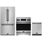Gordon Ramsay by Thor Kitchen 3-Piece Appliance Package - 30-Inch Induction Range, Counter-Depth Refrigerator, & Dishwasher in Stainless Steel with Black Trim