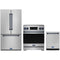 Gordon Ramsay by Thor Kitchen 3-Piece Appliance Package - 30-Inch Induction Range, Counter-Depth Refrigerator, & Dishwasher in Stainless Steel with Blue Trim