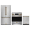 Gordon Ramsay by Thor Kitchen 3-Piece Appliance Package - 30-Inch Induction Range, Counter-Depth Refrigerator, & Dishwasher in Stainless Steel with Bronze Trim