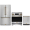Gordon Ramsay by Thor Kitchen 3-Piece Appliance Package - 30-Inch Induction Range, Counter-Depth Refrigerator, & Dishwasher in Stainless Steel with Bronze Trim