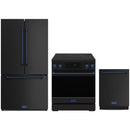 Black Thor Kitchen appliance package with 30-inch range, counter-depth refrigerator, dishwasher