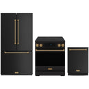 Black Thor Kitchen appliance package with 30-inch range, counter-depth refrigerator, dishwasher