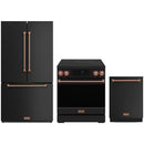 Black Thor Kitchen appliance package with 30-inch range, counter-depth refrigerator, dishwasher
