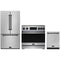Gordon Ramsay by Thor Kitchen 3-Piece Appliance Package - 36-Inch Induction Range, Counter-Depth Refrigerator, & Dishwasher in Stainless Steel with Black Trim