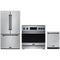 Gordon Ramsay by Thor Kitchen 3-Piece Appliance Package - 36-Inch Induction Range, Counter-Depth Refrigerator, & Dishwasher in Stainless Steel with Blue Trim