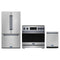 Gordon Ramsay by Thor Kitchen 3-Piece Appliance Package - 36-Inch Induction Range, Counter-Depth Refrigerator, & Dishwasher in Stainless Steel with Blue Trim