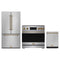 Gordon Ramsay by Thor Kitchen 3-Piece Appliance Package - 36-Inch Induction Range, Counter-Depth Refrigerator, & Dishwasher in Stainless Steel with Bronze Trim
