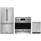 Gordon Ramsay by Thor Kitchen 3-Piece Appliance Package - 36-Inch Induction Range, Counter-Depth Refrigerator, & Dishwasher in Stainless Steel with Bronze Trim