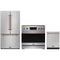 Gordon Ramsay by Thor Kitchen 3-Piece Appliance Package - 36-Inch Induction Range, Counter-Depth Refrigerator, & Dishwasher in Stainless Steel with Rose Gold Trim