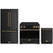 Gordon Ramsay by Thor Kitchen 3-Piece Appliance Package - 36-Inch Induction Range, Counter-Depth Refrigerator, & Dishwasher in Black with Bronze Trim
