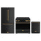 Gordon Ramsay by Thor Kitchen 3-Piece Appliance Package - 36-Inch Induction Range, Counter-Depth Refrigerator, & Dishwasher in Matte Black with Bronze Trim