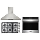Thor Kitchen 3-Piece Pro Appliance Package - 36-Inch Gas Cooktop, Electric Wall Oven & Wall Mount Hood in Stainless Steel