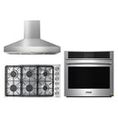 Thor Kitchen 3-Piece Pro Appliance Package - 36-Inch Gas Cooktop, Electric Wall Oven & Pro-Style Wall Mount Hood in Stainless Steel