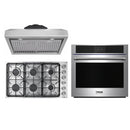 Thor Kitchen 3-Piece Pro Appliance Package - 36-Inch Gas Cooktop, Electric Wall Oven & Under Cabinet Hood in Stainless Steel