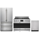 Stainless steel Thor Kitchen appliance package with 36-inch range, french door refrigerator, dishwasher