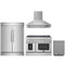 Forno 4-Piece Appliance Package - 48-Inch Electric Range, Wall Mount Range Hood, 60-Inch Refrigerator, and Dishwasher in Stainless Steel
