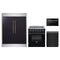 Forno 4-Piece Appliance Package - 30-Inch Electric Range, 60-Inch Refrigerator, 24-Inch Microwave Drawer, & Dishwasher in Black with Antique Brass Trim