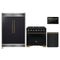 Forno 4-Piece Appliance Package - 36-Inch Dual Fuel Range, 60-Inch Convertible Refrigerator with Modern Grille Trim, Dishwasher, and 24-Inch Microwave Drawer in Black with Antique Brass Handle