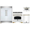 Forno 4-Piece Appliance Package - 36-Inch Dual Fuel Range, 60-Inch Refrigerator, Dishwasher, & 24-Inch Microwave Drawer in White with Antique Brass Handle