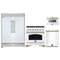 Forno 4-Piece Appliance Package - 36-Inch Antico Dual Fuel Range, 60-Inch Refrigerator, Dishwasher, & 24-Inch Microwave Drawer in White with Antique Brass Handle