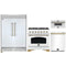 Forno 4-Piece Appliance Package - 36-Inch Antico Dual Fuel Range, 60-Inch Refrigerator, Dishwasher, & 30-Inch Microwave Drawer in White with Antique Brass Handle