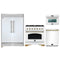 Forno 4-Piece Appliance Package - 36-Inch Antico Dual Fuel Range, 60-Inch Refrigerator, Dishwasher, & 24-Inch Microwave Oven in White with Antique Brass Handle