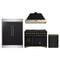 Forno 4-Piece Appliance Package - 48-Inch Dual Fuel Range, Hood, 60-Inch Convertible Refrigerator with Modern Trim, Dishwasher, in Black with Antique Brass Trim