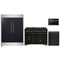 Forno 4-Piece Appliance Package - 48-Inch Dual Fuel Range, 60-Inch Convertible Refrigerator with Modern Trim, Dishwasher, and 24-Inch Microwave Drawer in Black with Antique Brass Handle