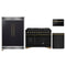 Forno 4-Piece Appliance Package - 48-Inch Dual Fuel Range, 60-Inch Convertible Refrigerator with Modern Grille Trim, Dishwasher, and 24-Inch Microwave Drawer in Black with Antique Brass Handle