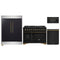 Forno 4-Piece Appliance Package - 48-Inch Dual Fuel Range, 60-Inch Convertible Refrigerator with Modern Trim, Dishwasher, and 30-Inch Microwave Drawer in Black with Antique Brass Handle