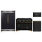 Forno 4-Piece Appliance Package - 48-Inch Dual Fuel Range, 60-Inch Convertible Refrigerator with Modern Grille Trim, Dishwasher, and 30-Inch Microwave Drawer in Black with Antique Brass Handle