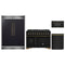 Forno 4-Piece Appliance Package - 48-Inch Dual Fuel Range, 60-Inch Convertible Refrigerator with Modern Grille Trim, Dishwasher, and 30-Inch Microwave Drawer in Black with Antique Brass Trim