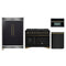 Forno 4-Piece Appliance Package - 48-Inch Dual Fuel Range, 60-Inch Convertible Refrigerator with Modern Grille Trim, Dishwasher, and 30-Inch Microwave Oven in Black with Antique Brass Handle