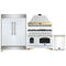 Forno 4-Piece Appliance Package - 48-Inch Dual Fuel Range, Wall Mount Range Hood, 60-Inch Refrigerator, Dishwasher in White with Antique Brass Handle