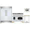 Forno 4-Piece Appliance Package - 48-Inch Dual Fuel Range, 60-Inch Refrigerator, Dishwasher, & 24-Inch Microwave Drawer in White with Antique Brass Handle