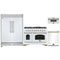 Forno 4-Piece Appliance Package - 48-Inch Antico Dual Fuel Range, 60-Inch Refrigerator, Dishwasher, & 30-Inch Microwave Drawer in White with Antique Brass Handle