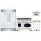 Forno 4-Piece Appliance Package - 48-Inch Dual Fuel Range, 60-Inch Refrigerator, Dishwasher, & 30-Inch Microwave Oven in White with Antique Brass Handle
