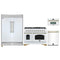 Forno 4-Piece Appliance Package - 48-Inch Antico Dual Fuel Range, 60-Inch Refrigerator, Dishwasher, & 30-Inch Microwave Oven in White with Antique Brass Handle