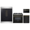 Forno 4-Piece Appliance Package - 36-Inch Dual Fuel Range, 60-Inch Convertible Refrigerator with Modern Trim, Dishwasher, and 24-Inch Microwave Drawer in Black with Antique Brass Trim