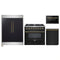 Forno 4-Piece Appliance Package - 36-Inch Dual Fuel Range, 60-Inch Convertible Refrigerator with Modern Trim, Dishwasher, and 24-Inch Microwave Drawer in Black with Antique Brass Handle