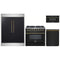 Forno 4-Piece Appliance Package - 36-Inch Dual Fuel Range, 60-Inch Convertible Refrigerator with Modern Trim, Dishwasher, and 30-Inch Microwave Drawer in Black with Antique Brass Trim