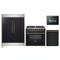 Forno 4-Piece Appliance Package - 36-Inch Dual Fuel Range, 60-Inch Convertible Refrigerator with Modern Trim, Dishwasher, and 24-Inch Microwave Oven in Black with Antique Brass Handle