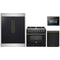 Forno 4-Piece Appliance Package - 36-Inch Dual Fuel Range, 60-Inch Convertible Refrigerator with Modern Trim, Dishwasher, and 24-Inch Microwave Oven in Black with Antique Brass Trim