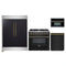 Forno 4-Piece Appliance Package - 36-Inch Dual Fuel Range, 60-Inch Convertible Refrigerator with Modern Trim, Dishwasher, and 30-Inch Microwave Oven in Black with Antique Brass Handle