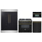 Forno 4-Piece Appliance Package - 36-Inch Dual Fuel Range, 60-Inch Convertible Refrigerator with Modern Trim, Dishwasher, and 30-Inch Microwave Oven in Black with Antique Brass Trim